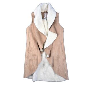 Anthropologie Dolan Left Coast Faux Shearling Vest Tan Womens Large
